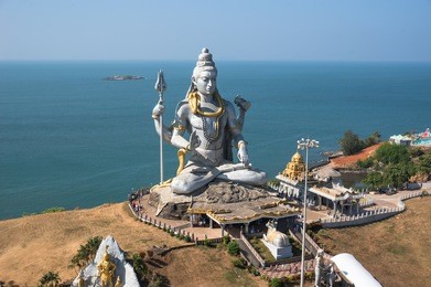 statue of lord shiva in murudeshwar temple in karnataka, india