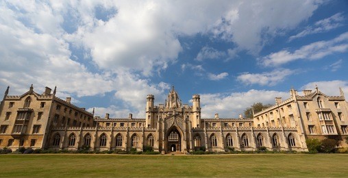 the new court st john's college at cambridge university. cambridge. uk.