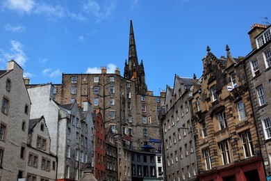 historic buildings on victoria st. edinburgh. scotland. uk.