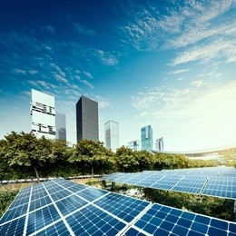 solar panels in the city