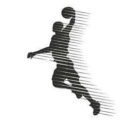 silhouette of a basketball player in grunge style