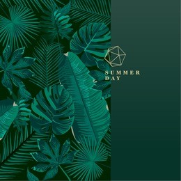 trendy summer tropical leaves vector design