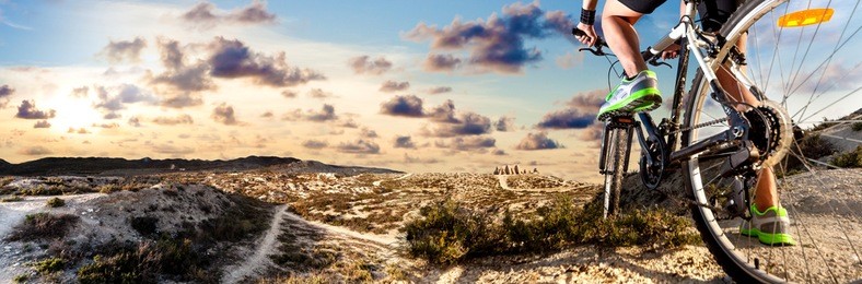 extreme sports.mountain bike and man.healthy life style and outdoor adventure 