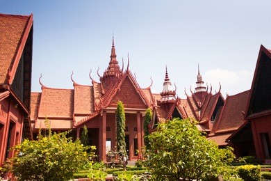 the national museum of cambodia (sala rachana) phnom penh, cambodia. this is cambodia's largest museum of cultural history and is the country's leading historical and archaeological museum.