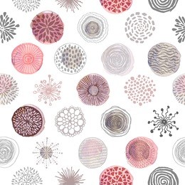 seamless pattern with hand drawn circles texture. abstract artistic background. vector illustration.
