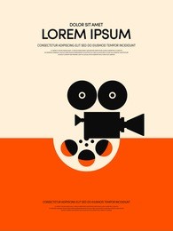 movie and film modern retro vintage poster background vector illustration