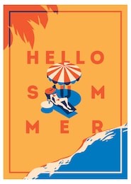summer holiday and summer camp poster.