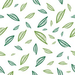 tea leaves seamless pattern, flat design template, vector illustration