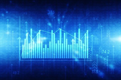 3d rendering stock market online business concept. business graph 