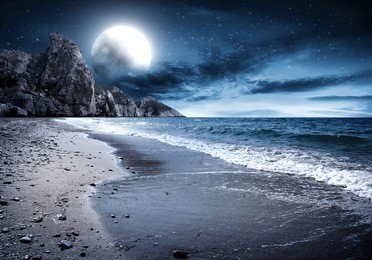 summer night and landscape of beach 
