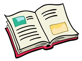 an open book, in a simple cartoon style