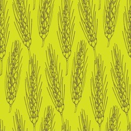 seamless pattern with hand drawn cereal crops sketches. 
vintage background with industrial plants illustration. 
farm fresh and locally grown organic products illustration.