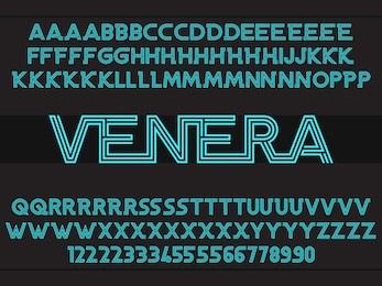 futuristic font linear design connected letters and numbers vector abc