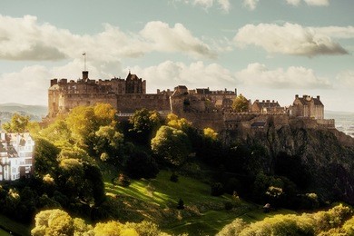 edinburgh castle as the famous city landmark. united kingdom.