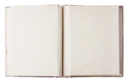 open empty vintage photo album