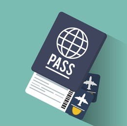 passport tickets airline vacation