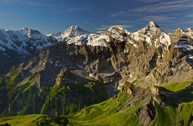 view from the schilthorn mountain in switzerland