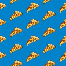 pizza seamless pattern vector collection