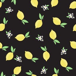lemon pattern. seamless decorative background with yellow lemons. bright summer design on a background of the trend grunge line. vector