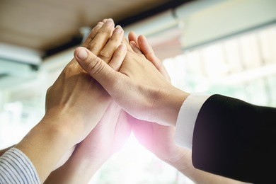 hands of group business people of diverse hands together joining concept and group support teamwork cooperation concept.success startup business teamwork.teamwork togetherness collaboration concept