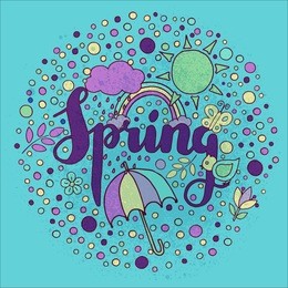 vector illustration of hand drawn spring elements
