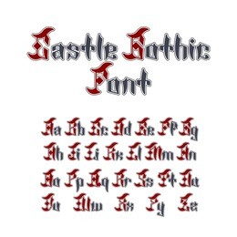 castle gothic lettering font alphabet. stock vector typography for labels, headlines, posters etc. vintage, handcrafted, decoration, retro, old font.