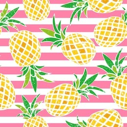 cartoon pineapple. vector background. cute summer pattern. seamless textile illustration.