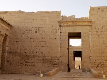 temple of medinat habu at luxor, egypt