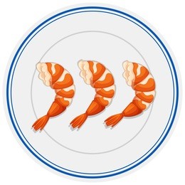 shrimp cocktails on the plate illustration