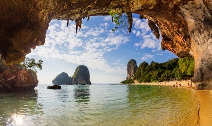 pranang cave beach, railay, krabi, thailand