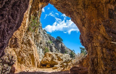 cave entrance. cave hole inside