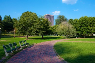 boston public garden in massachusetts - usa.