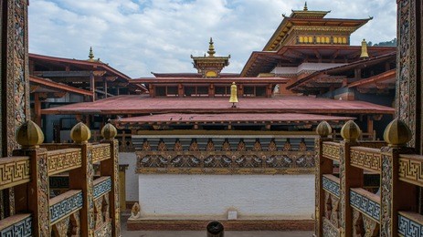 this is view of a temple inside punakha dzong. 