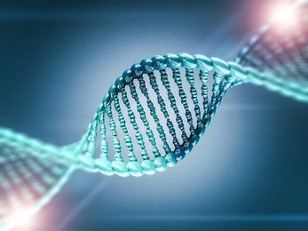 digital illustration of a dna model on science background. 3d rendering