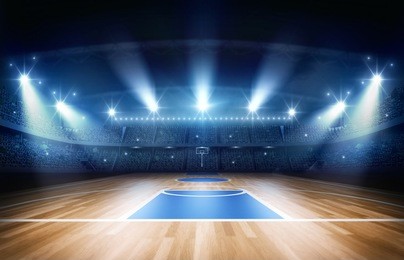 basketball arena 3d rendering