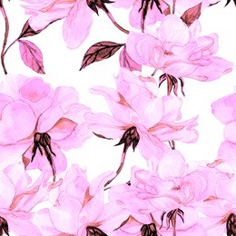 watercolor rose seamless pattern 