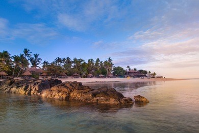 fijian island sunset. the beautiful islands of fiji are a paradise waiting to be explored