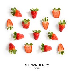 seamless pattern with strawberry. tropical abstract background. strawberry on the white background.