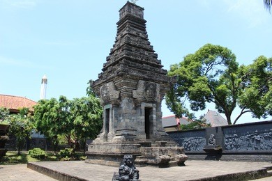 miniature,jawa timur building temple in taman mini, jakarta, indonesia