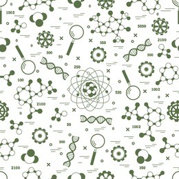 seamless pattern with variety scientific, education elements. design for banner, poster or print.