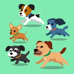 cartoon dogs running