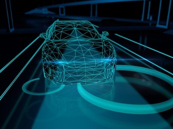 driver less vehicle -  3d rendering