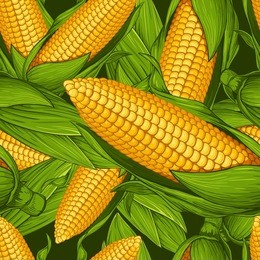 seamless pattern with fresh corn 
