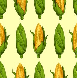 seamless pattern with fresh corn 
