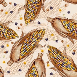 indian corn seamless pattern