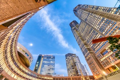 modern night skyline of shinjuku, tokyo - japan.