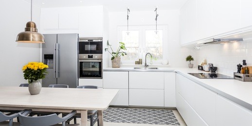 horizontal banner of a fancy kitchen