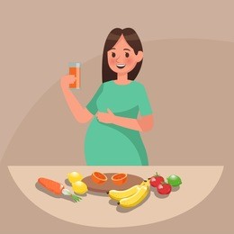 pregnant woman character vector design
