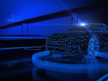 autonomous self drive vehicle - 3d rendering