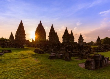 prambanan temple near yogyakarta on java island indonesia - travel and architecture background